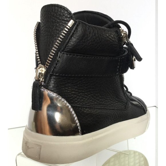 NEW GIUSEPPE ZANOTTI Textured Leather Hardware High-Top Sneakers (Size 39)-$825 main image 7